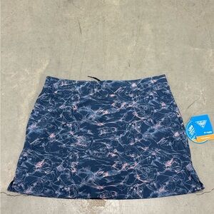 Columbia PFG Size Large Women's Blue and Pink Fishing Pattern Mini Skirt